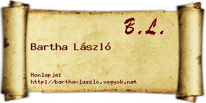 Bartha László névjegykártya