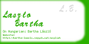 laszlo bartha business card